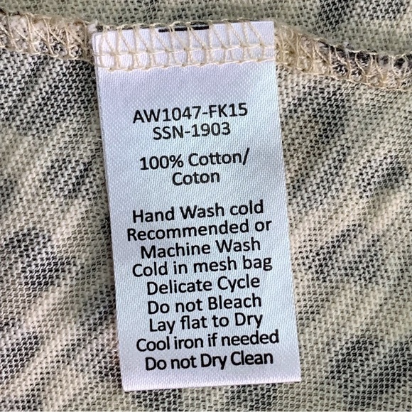 ATM Women's Natural Mixed Leopard Long Sleeve Tee Silver Pavement Size Medium - Picture 15 of 16